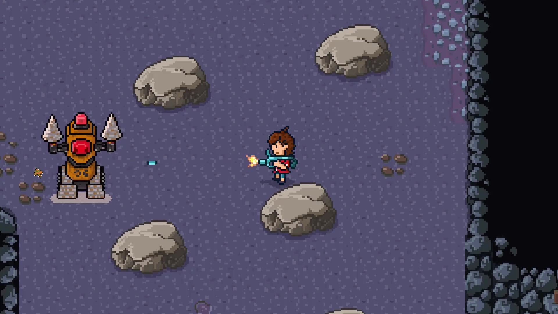 Main character shooting an enemy